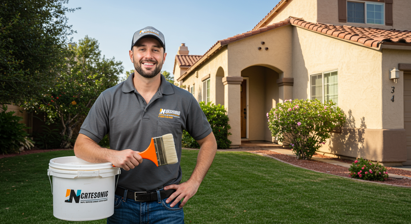 Professional house painters applying eco-friendly paint in San Diego home